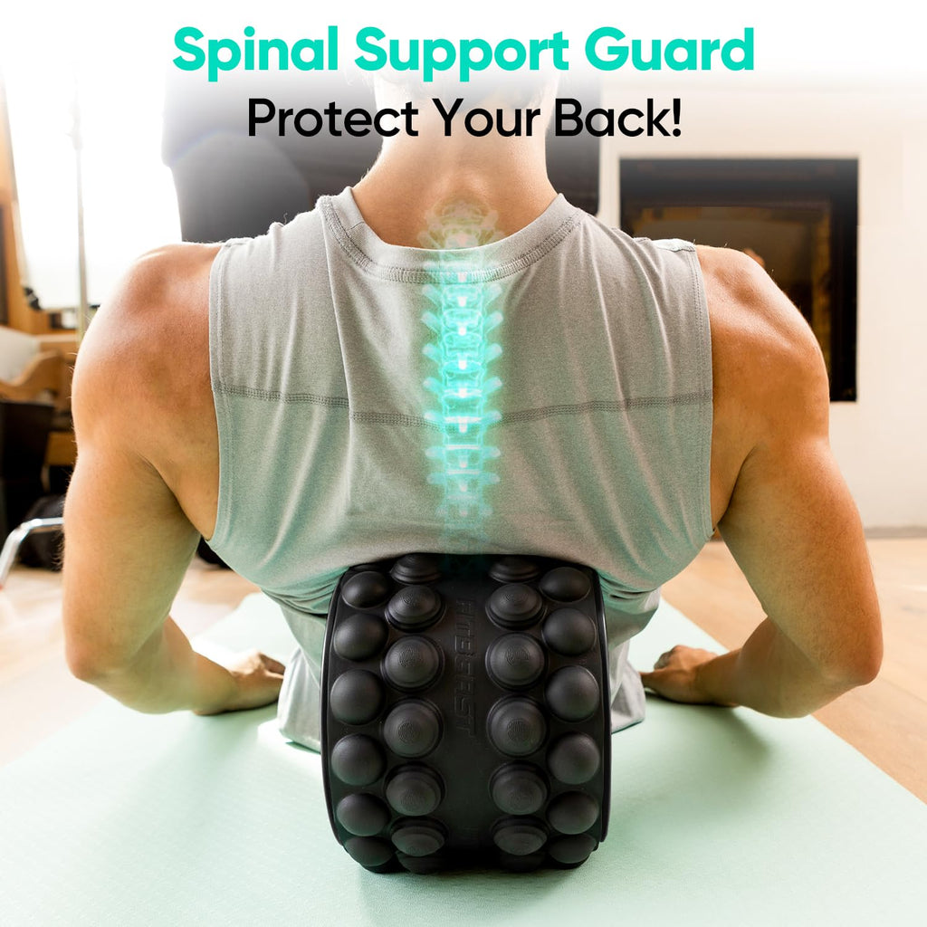 FitBeast Back Roller, Back Wheel Foam Roller - Targeted Muscle Roller for Deep Tissue Massage, Back Stretcher