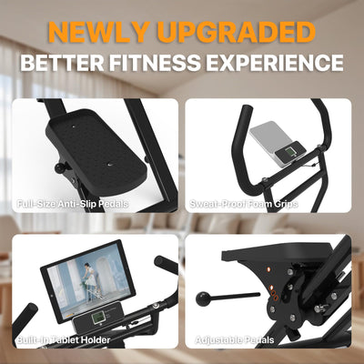 MACYO Stair Stepper for Home Workout - Full-Size Foot Pedals with Tablet Holder, Foldable Stepping Climbers, Easy Assembly, Compact Design for Cardio & Leg Training