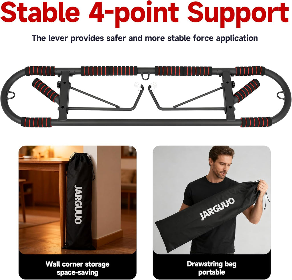 Adjustable Pull-Up Bar for Doorway - Heavy Duty, No Screw Installation, Multi-Function for Home Gym, Strength Training, JARGUUO
