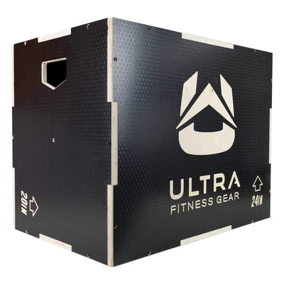 Ultra Fitness Gear Wooden Plyo Box, 31 Plyometric Jump Training Squat, Step Up, Jumps & More Workout Size S, M, L, XL