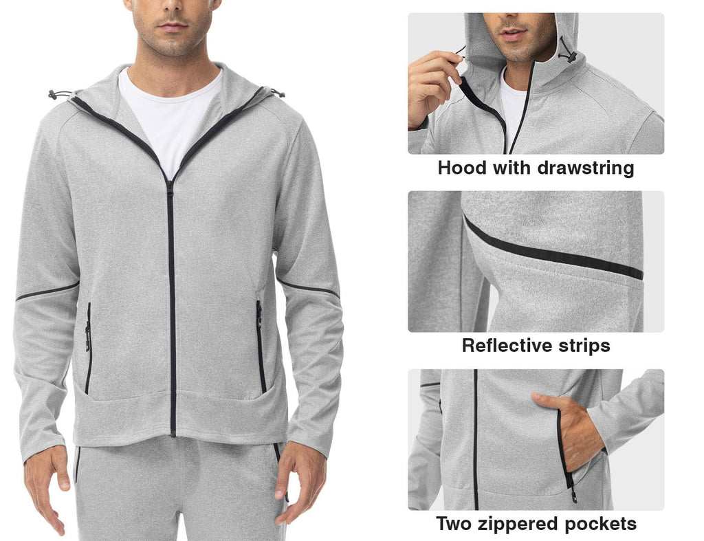 Rdruko Men's Track Sweat Suits 2 Piece Set Sweatsuits Tracksuits Jogging Workout Gym Athletic Suits with Hood