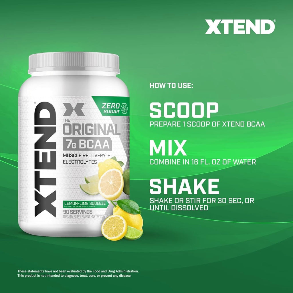 Xtend Original BCAA Powder 7g BCAA and 2.5g L-Glutamine, Sugar Free Post Workout Muscle Recovery Drink with Amino Acids for Men & Women, 30 Servings