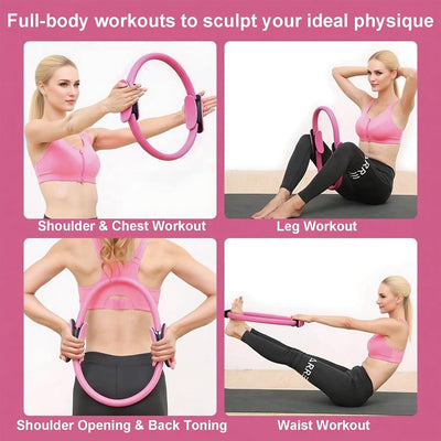 Pilates Ring and Ball Set, Pilates Ring Fitness Trainer, Booty Bands Stretching Equipment Pilates Mini Exercise Ball for Legs Arms and Thighs, Workout at Home Workout Equipment Women