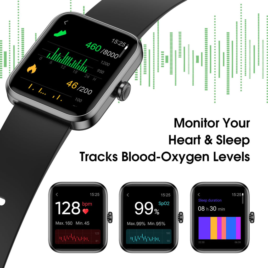 Smart Watch, Fitness Tracker with Heart Rate Monitor, Blood Oxygen, Sleep Tracker, 41mm Touchscreen Smartwatch for Android iOS Swimming Waterproof Pedometer Step Calories Tracker for Women Men