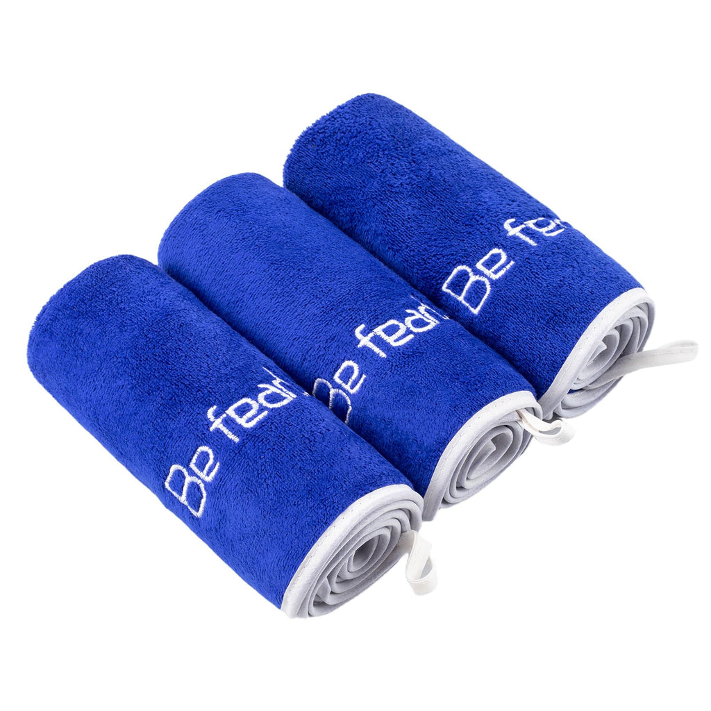Microfiber Gym Towel Set for Men Women, Super Soft and Quick-Drying Towels for Fitness, Yoga, Cycling, Swimming (Blue+Grey+Purple, 3 Pack)