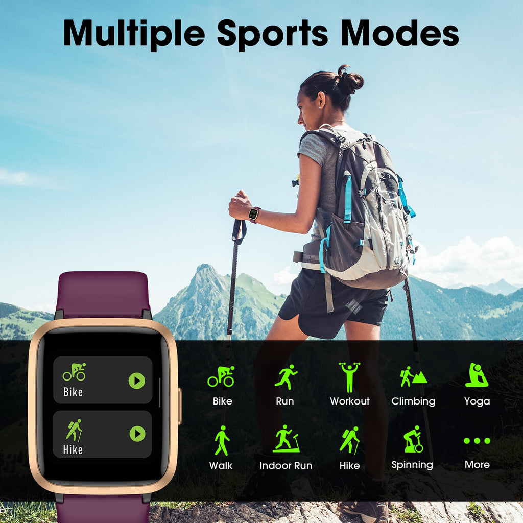 Smart Watch, Fitness Tracker with Heart Rate Monitor, Blood Oxygen, Sleep Tracker, 41mm Touchscreen Smartwatch for Android iOS Swimming Waterproof Pedometer Step Calories Tracker for Women Men