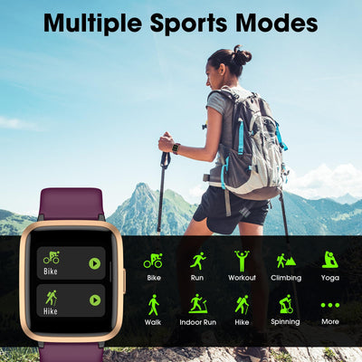 Smart Watch, Fitness Tracker with Heart Rate Monitor, Blood Oxygen, Sleep Tracker, 41mm Touchscreen Smartwatch for Android iOS Swimming Waterproof Pedometer Step Calories Tracker for Women Men