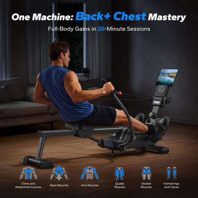 MERACH Sculls Rowing Machines for Home, Magnetic Rowing Machine with 16-Level, Simulate Real Row, Ultra-Quiet Rower, MERACH App and 1000+ Champion Coaching Course & Games