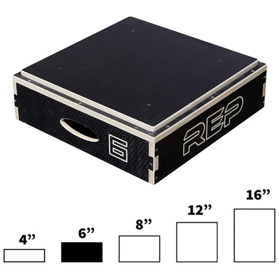 Rep Wooden Plyo Box | Stackable Jump Platforms for Home Gym Workouts | Multiple Height Options from 4, 6.8 and 12" Exercise Step Up Boxes for CrossFit & Plyometric Training | Durable Fitness Equipment