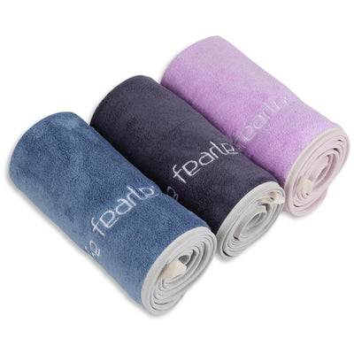 Microfiber Gym Towel Set for Men Women, Super Soft and Quick-Drying Towels for Fitness, Yoga, Cycling, Swimming (Blue+Grey+Purple, 3 Pack)