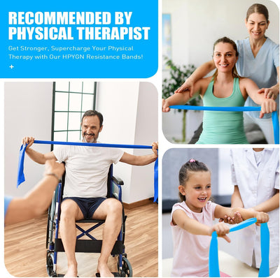 Resistance Bands, Exercise Bands, Physical Therapy Bands for Strength Training, Yoga, Pilates, Stretch Elastic Band with Different Strengths, Workout Bands for Home Gym