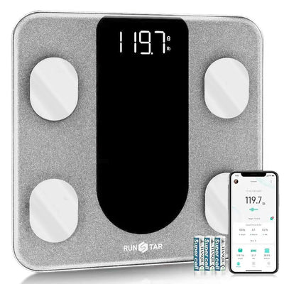 RunStar Smart Scale FSA&HSA Eligible, 8 Electrodes Digital Bathroom Scale for Body Weight and Fat, BMI, Muscle Mass 28 Body Composition Measurement, with Full-Color TFT LCD on Retractable Handle