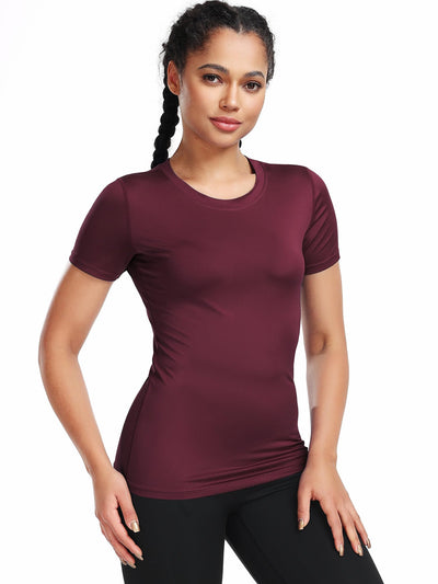 CADMUS 3/4/5 Pack Women's Compression Shirt Running Athletic T-Shirts Workout Tops Baselayer Short Sleeve Yoga Gym Sports