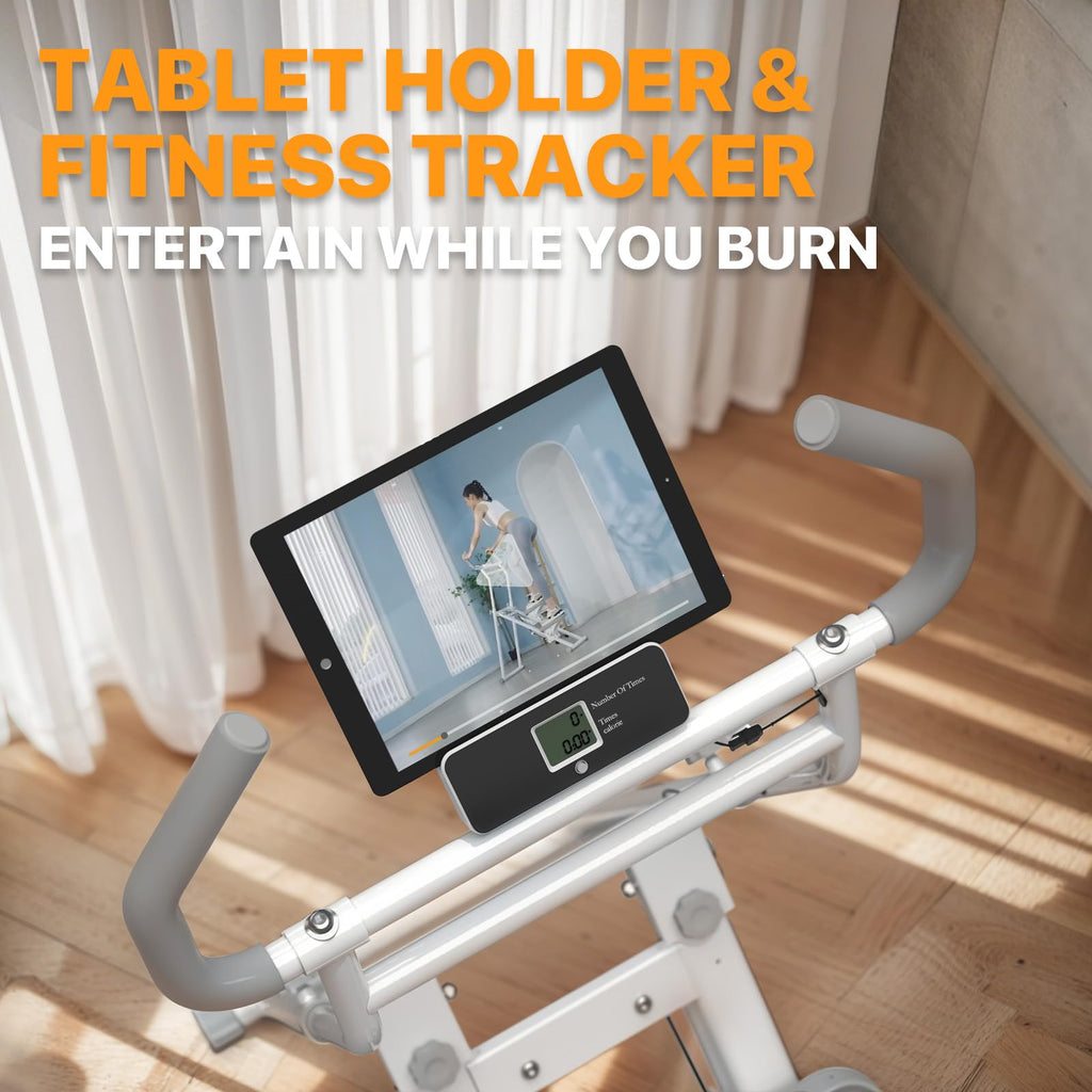 MACYO Stair Stepper for Home Workout - Full-Size Foot Pedals with Tablet Holder, Foldable Stepping Climbers, Easy Assembly, Compact Design for Cardio & Leg Training