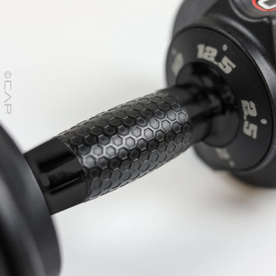 CAP Barbell ADJUSTABELL Adjustable Round Dumbbell Weights - Singles & Pairs | 12.5 lb, 25 lb & 55 lb | Multiple Handle Options