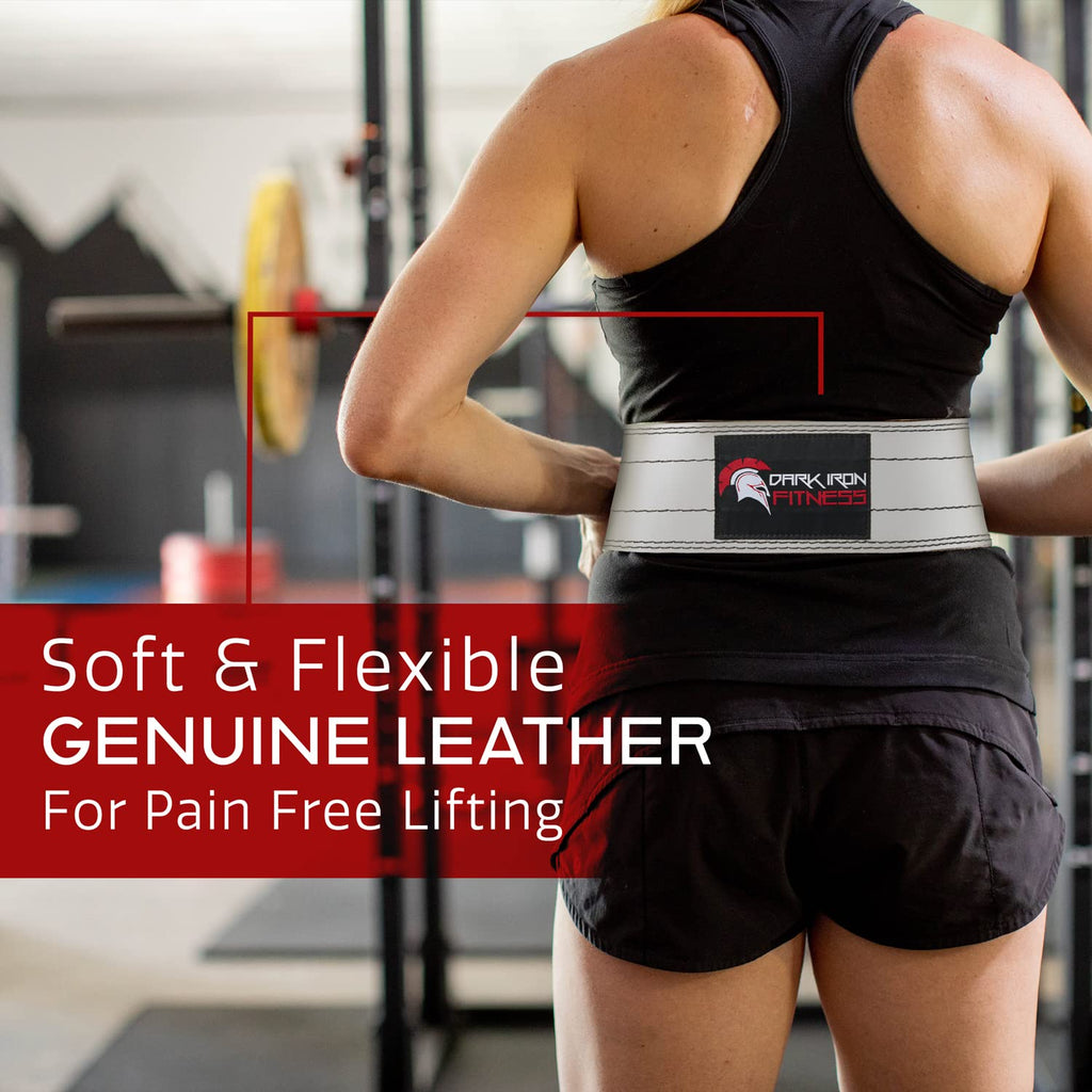 Dark Iron Fitness Weight Lifting Belt for Powerlifting Deadlift Training, Premium Leather for Core Support Gym Strength Workout