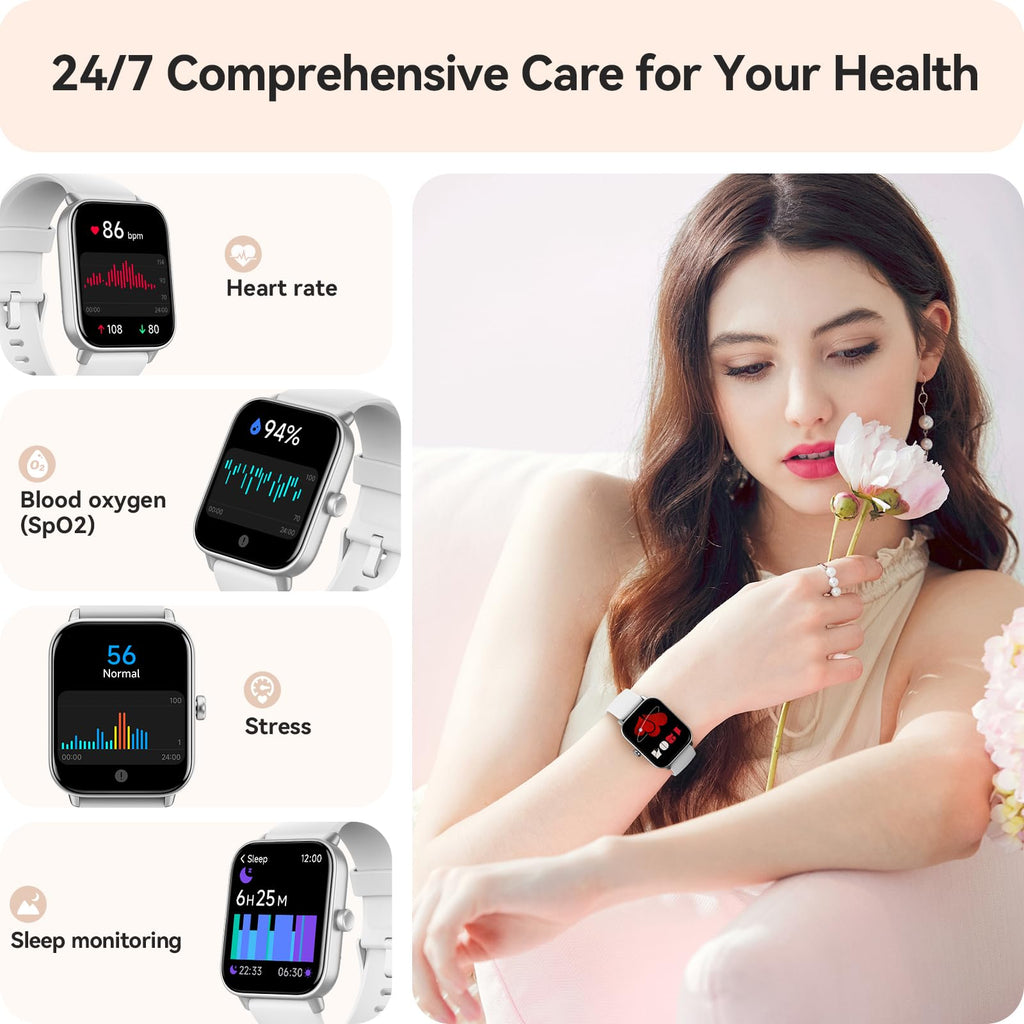 Smart Watch for Women Android & iPhone, Alexa Built-in, IP68 Waterproof Activity Fitness Tracker with Bluetooth Call (Answer/Make), 1.8" Smartwatch with Heart Rate/SpO2/Sleep Monitor, 100+ Sports Mode