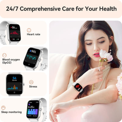 Smart Watch for Women Android & iPhone, Alexa Built-in, IP68 Waterproof Activity Fitness Tracker with Bluetooth Call (Answer/Make), 1.8" Smartwatch with Heart Rate/SpO2/Sleep Monitor, 100+ Sports Mode
