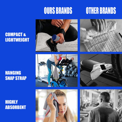 Microfiber Quick Dry Gym Towel, Silver ION Odor-Free Absorbent Fiber, Fast Drying, Men & Women Workout Gear for Body Sweat, Working Out, Towels (Grey, 5Pack - 16 * 27Inch)