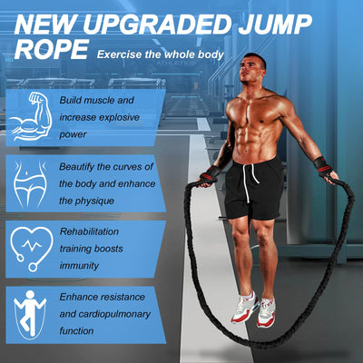 Battle Ropes for Home Gym Exercise: 1 Inch Diameter 9.2 FT Length Workout Rope Exercise Rope Training Ropes with Protective Sleeve for Kids Men Women Exercise Fitness & Strength Training