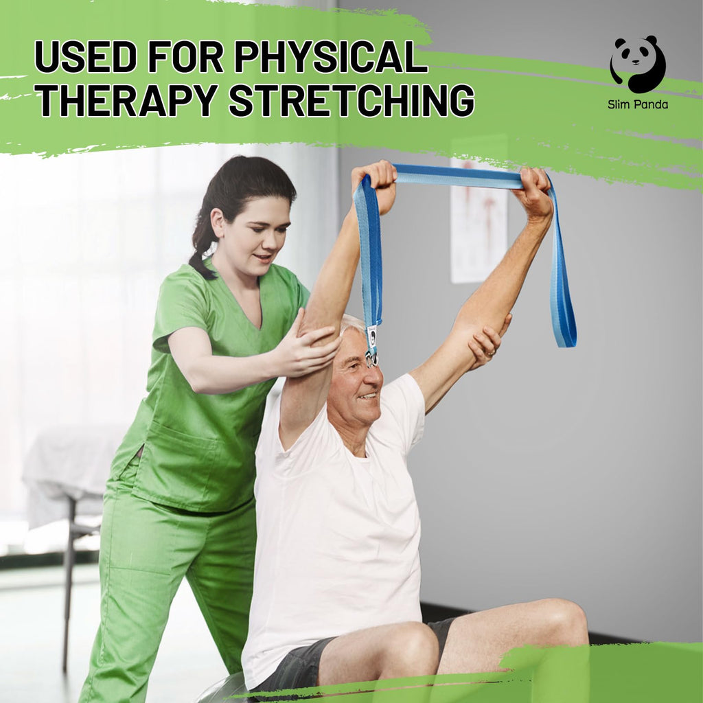 Slim Panda Yoga Strap for Stretching,Cotton Yoga Strap with Adjustable D-Ring Buckle,Non-Elastic Yoga Belt for Pilates,Gym Workouts,Physical Therapy,Improve Flexibility