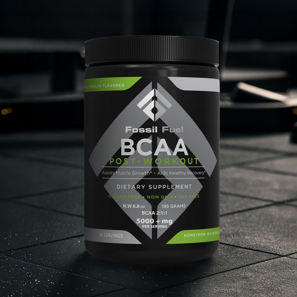 Fossil Fuel Sugar-Free BCAA Powder – Post-Workout Muscle Recovery with BCAAs, Glutamine, Vitamin B6, Amino Acids, Endurance & Hydration, Honeydew Watermelon (30 Servings)