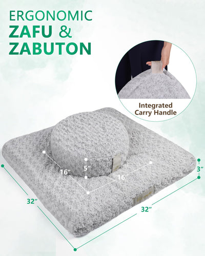 Hihealer Meditation Cushion, Traditional Tibetan Meditation Pillow Velvet Cover - Large Floor Cushion Seating for Adults - Yoga Buckwheat Bolster for Women、Moms