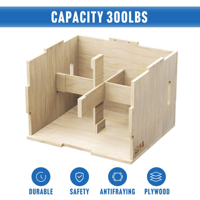 Elevens 3 in 1 Wooden Plyo Box Jump Box Plyometric Box for Jumping Trainer, Skipping, Jumping, Lunges, Box Jumps, Squats, Step-Ups, Dips