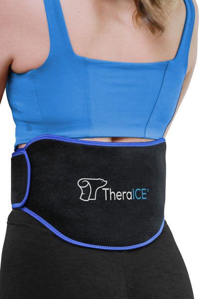 TheraICE Ice Pack for Back Brace for Lower Back Pain | 2 Hot or Cold Therapy Pain Relief Products for Sciatica, Herniated Disc., Lumbar Relief | 2 Heating Pads for Men or Women