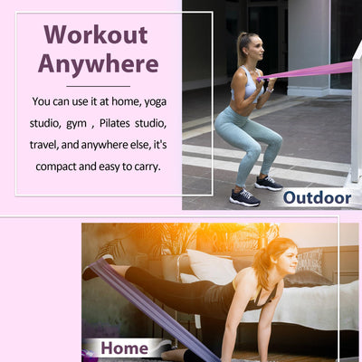 Resistance Bands for Working Out, Physical Therapy Bands, Latex Free Elastic and Exercise Bands Set for Stretching, Suitable for Rehab, Yoga, Pilates, Gym, Home Exercise