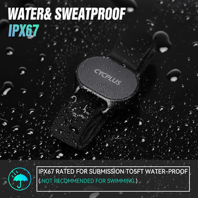 CYCPLUS Heart Rate Monitor Armband,Bluetooth 5.1 ANT+ HR Monitor with HR Zone LED Indicator, IP67 Waterproof, Use for Running Cycling Gym and Other Sports (2025 Upgraded Model)