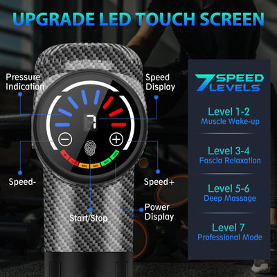 TOLOCO Massage Gun, Deep Tissue Back Massage for Athletes for Pain Relief, Percussion Massager with 10 Massages Heads & Silent Brushless Motor, Gifts for Fathers Day, Black