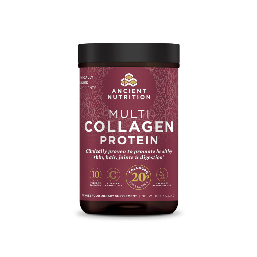 Ancient Nutrition Collagen Powder Protein with Probiotics, Unflavored Multi Collagen Protein with Vitamin C, 45 Servings, Hydrolyzed Collagen Peptides Supports Skin and Nails, Gut Health, 16oz