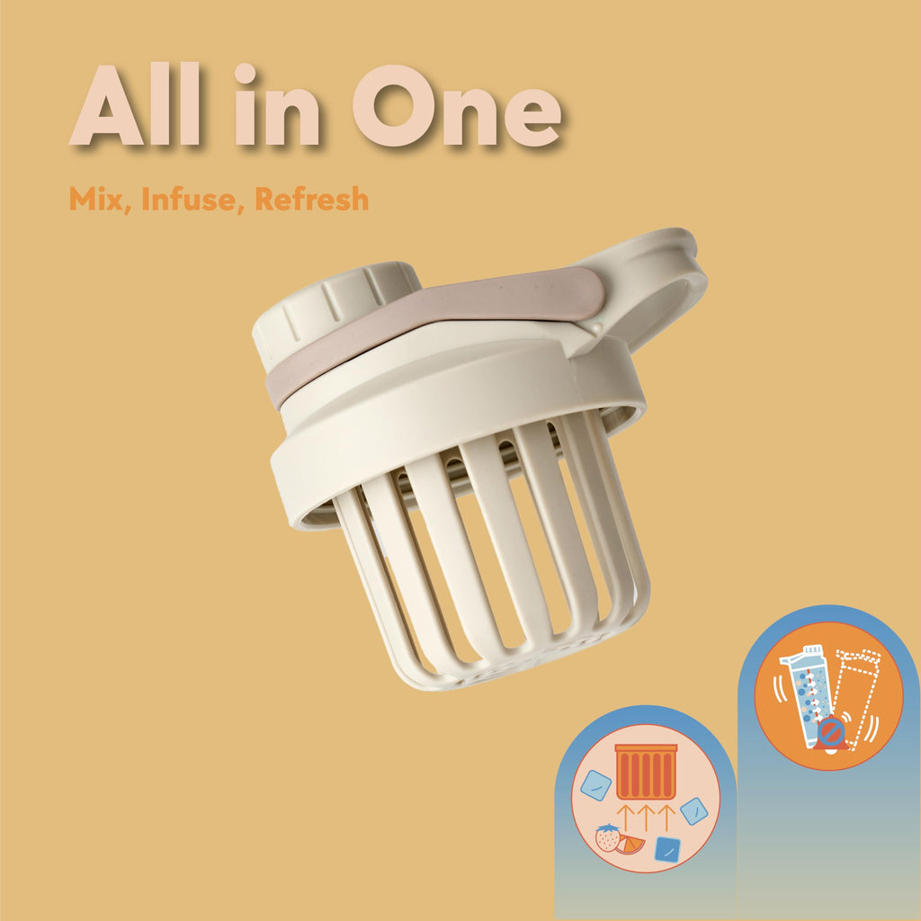 Paradise Shaker Bottle 24 oz, Insulated Stainless Steel Protein Shaker, Dishwasher Safe, with Lid Brush & Protective Boot, Leakproof Twist-Off Chug Cap, Sage Green, Tahoe Mist