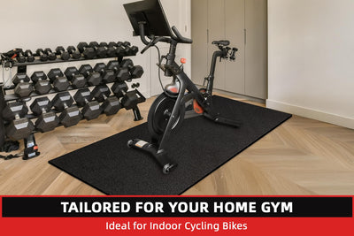 Treadmill Mat, 7'x3'/6'x3'/6'x2.5'/5.6'x2'/4'x2', 6mm Thick Exercise Equipment Gym Mat for Hardwood FloorCarpet, Compatible with Peloton Bike, Indoor Spin Bike, Elliptical