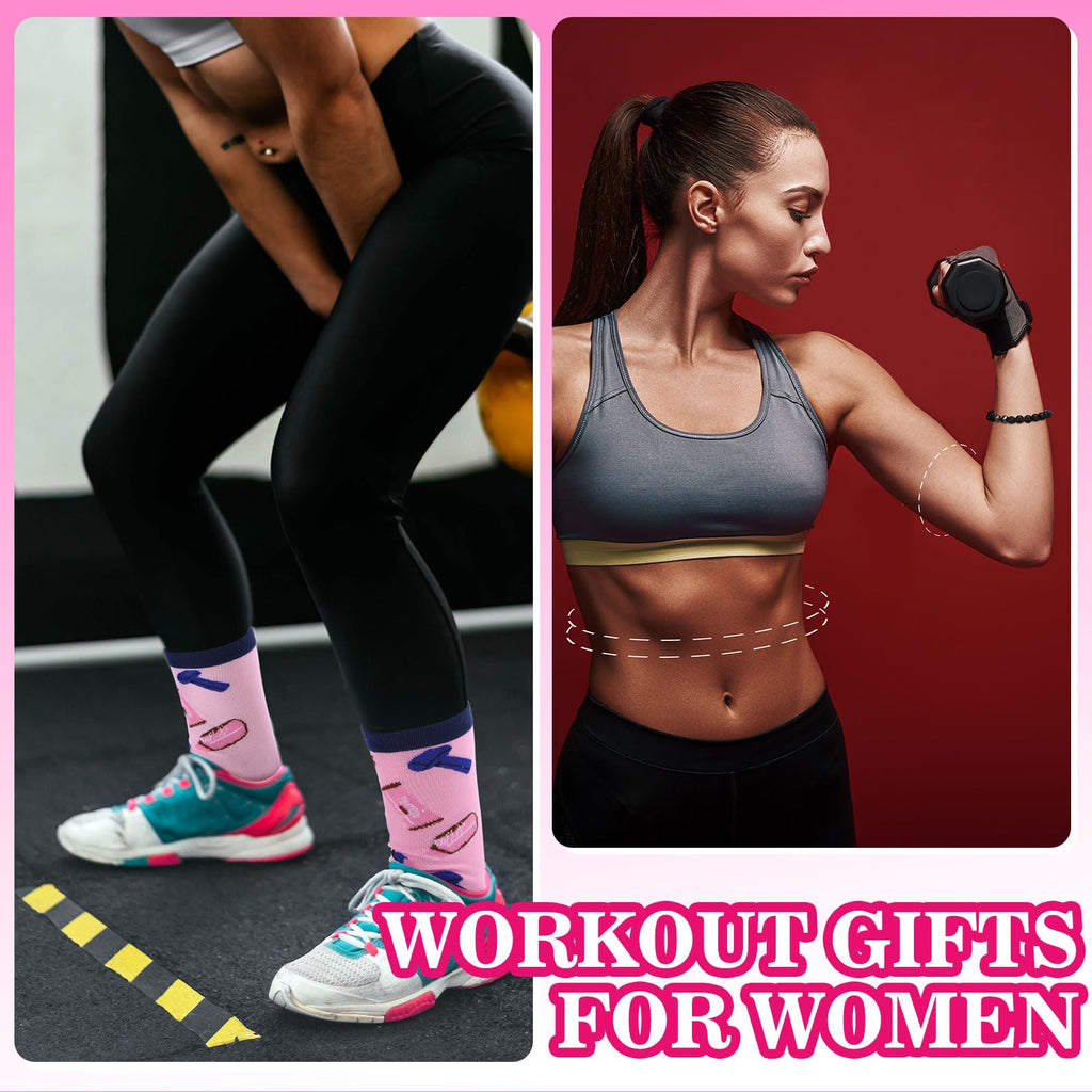 Coume 11 Sets Fitness Gifts for Women Cross Gifts Pink Workout Presents Country Christmas Gym Marathon Running Presents(Cute Style)