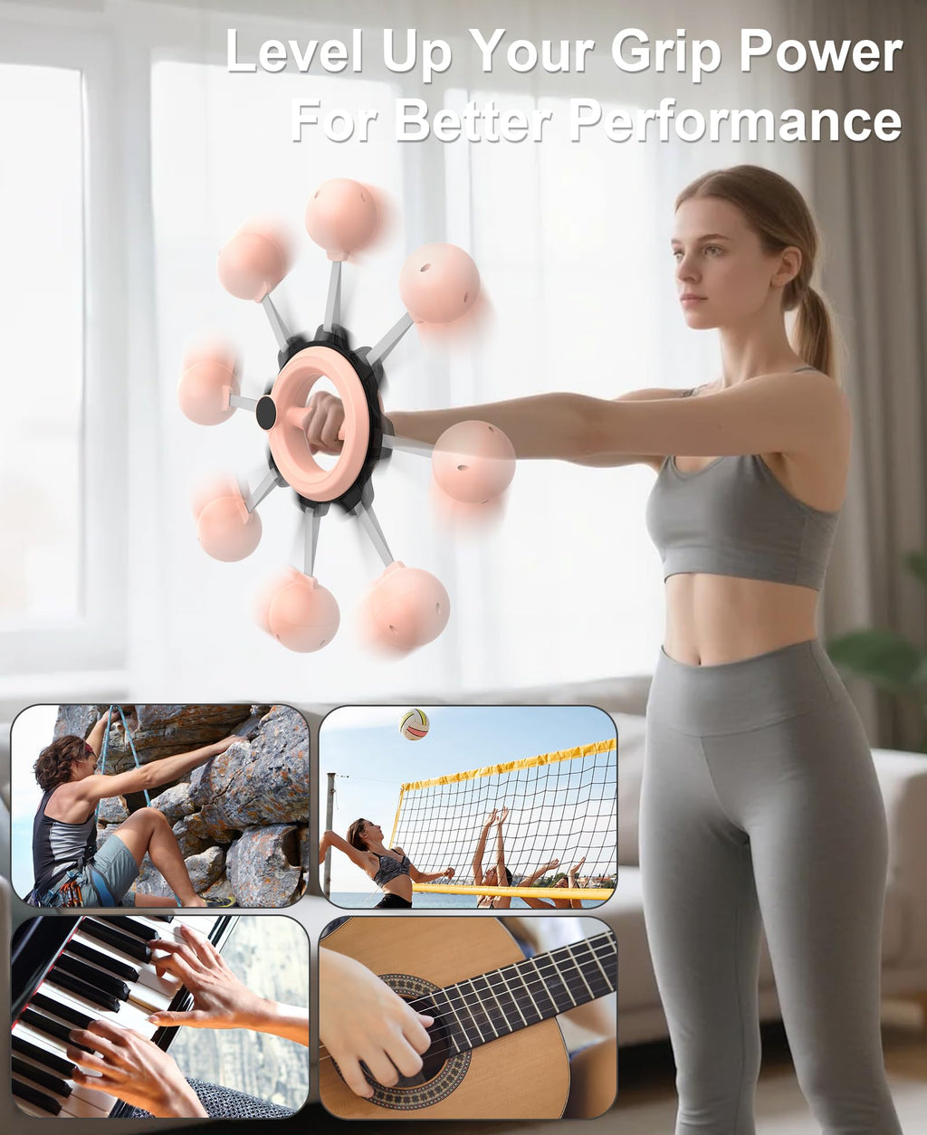 Arm Workout for Men and Women, 360° Hand-Crank Forearm Trainer, Chest Trainer,Shoulders and Arm Muscle Training Fitness Equipment, Home Workout Equipment and Gym Workouts