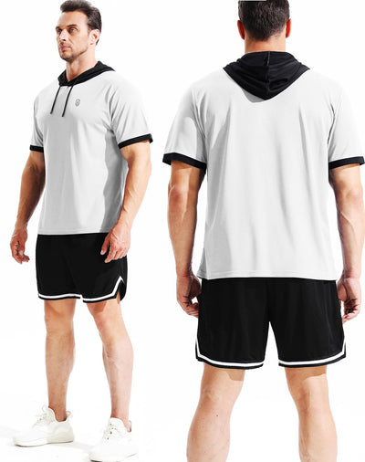 NELEUS Men's Dry Fit Performance Athletic Shirt with Hoods