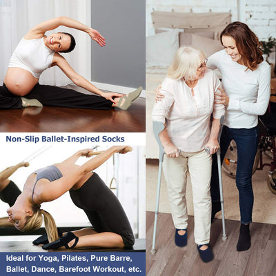 Ozaiic Pilates Socks for Women Non Slip Grip, Yoga Socks with Grippers for Barre, Hospital, Ballet, Dance, Barefoot Workout