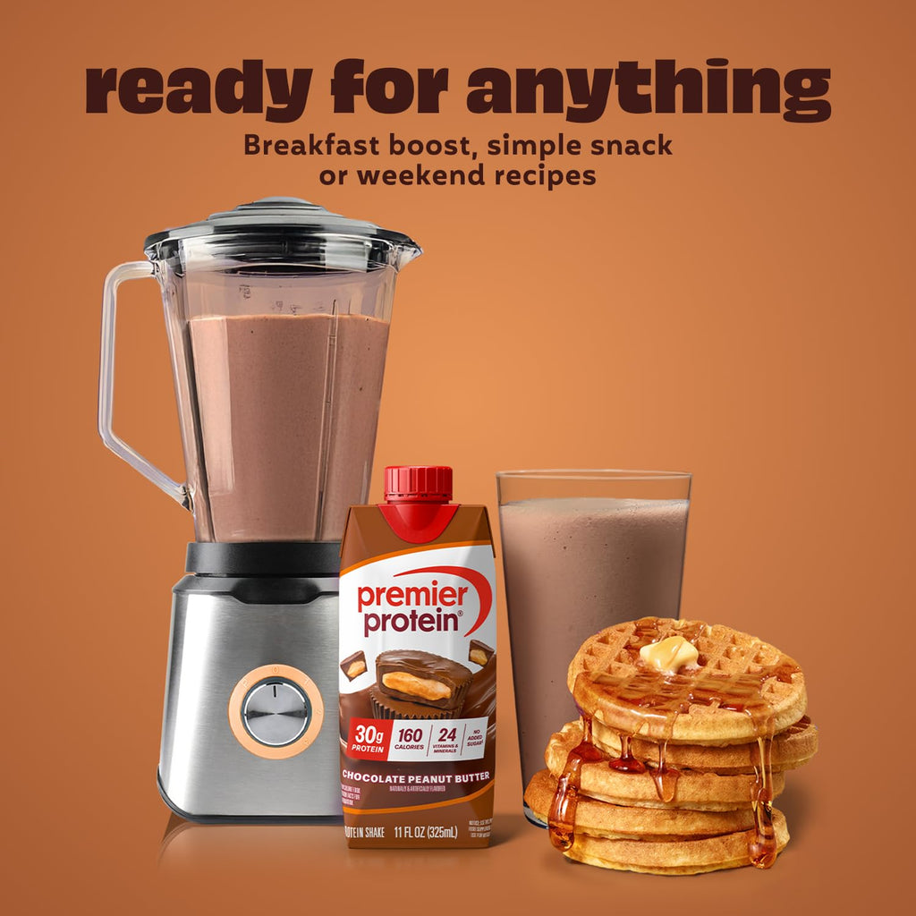 Premier Protein Shake, Vanilla, 30g Protein, 1g Sugar, 24 Vitamins & Minerals to Support Immune Health, 11 fl oz, Pack of 12 (Packaging May Vary)