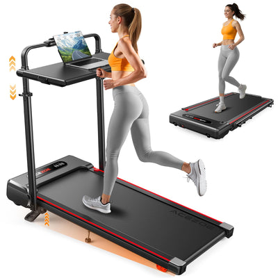 3 in 1 Under Desk Treadmill with Incline, Walking Pad with Removable Desk Workstation, Adjustable Height for Different Need, 300lbs Capacity, Foldable Compact for Home Small Office