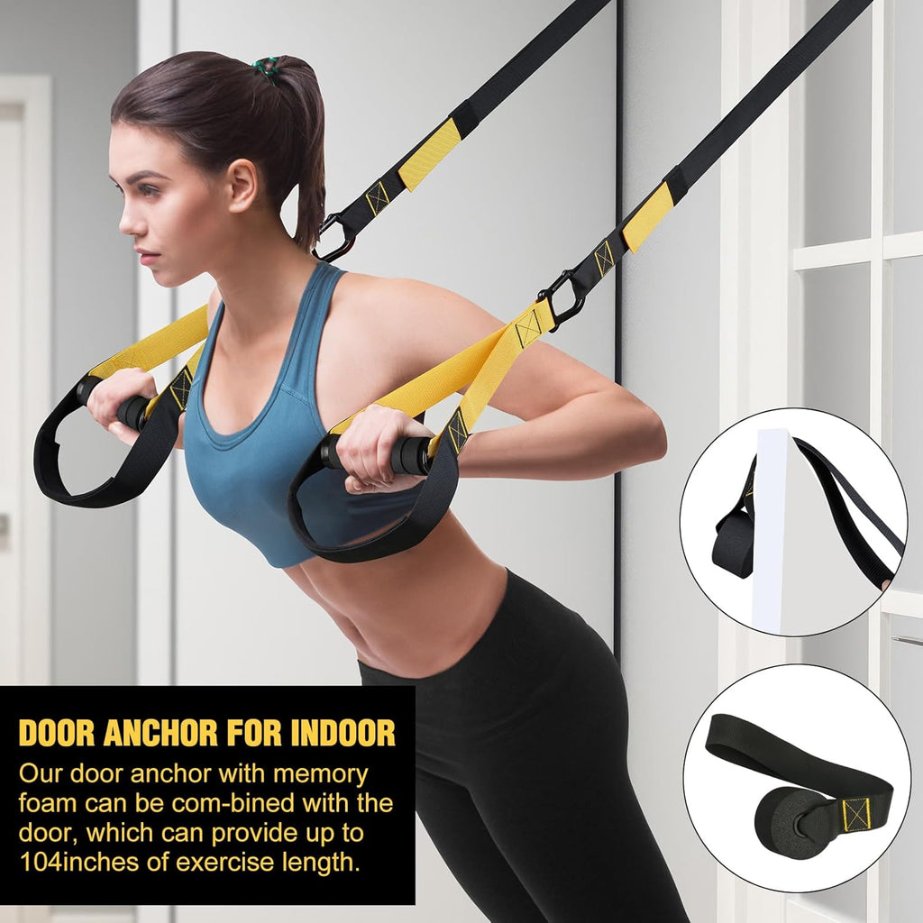 Home Resistance Training Kit | Bodyweight Resistance Bands with Handles, Door Anchor, Heavy Duty Exercise Bands | All-in-One Gym Workout Equipment for Home Fitness