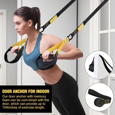 Home Resistance Training Kit | Bodyweight Resistance Bands with Handles, Door Anchor, Heavy Duty Exercise Bands | All-in-One Gym Workout Equipment for Home Fitness