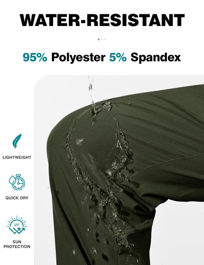 TBMPOY Mens Hiking Pants Lightweight Quick Dry 3 Pockets Travel Fishing Water-Resistant Athletic Workout Sweatpants