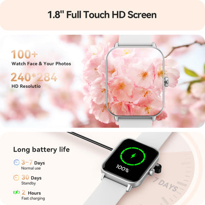 Smart Watch for Women Android & iPhone, Alexa Built-in, IP68 Waterproof Activity Fitness Tracker with Bluetooth Call (Answer/Make), 1.8" Smartwatch with Heart Rate/SpO2/Sleep Monitor, 100+ Sports Mode