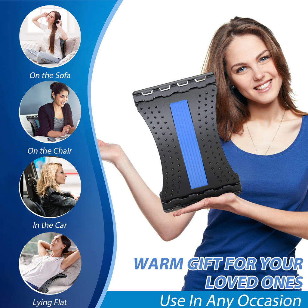 Back Stretcher for Lower Back Pain Relief, 3 Level Adjustable Lumbar Back Cracker Board, Back Cracking Device, Back Massager for Scoliosis, Spine Decompression