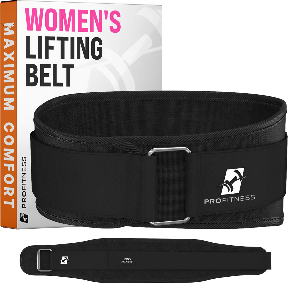 ProFitness Weight Lifting Belt for Women - 4'' Wide Comfortable Workout Belt for Women - Weight Belt for Women Squats & Deadlifts - Back Support Weight Lifting Belt Women & Men