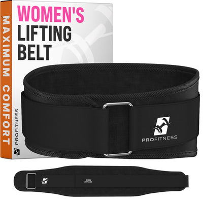 ProFitness Weight Lifting Belt for Women - 4'' Wide Comfortable Workout Belt for Women - Weight Belt for Women Squats & Deadlifts - Back Support Weight Lifting Belt Women & Men