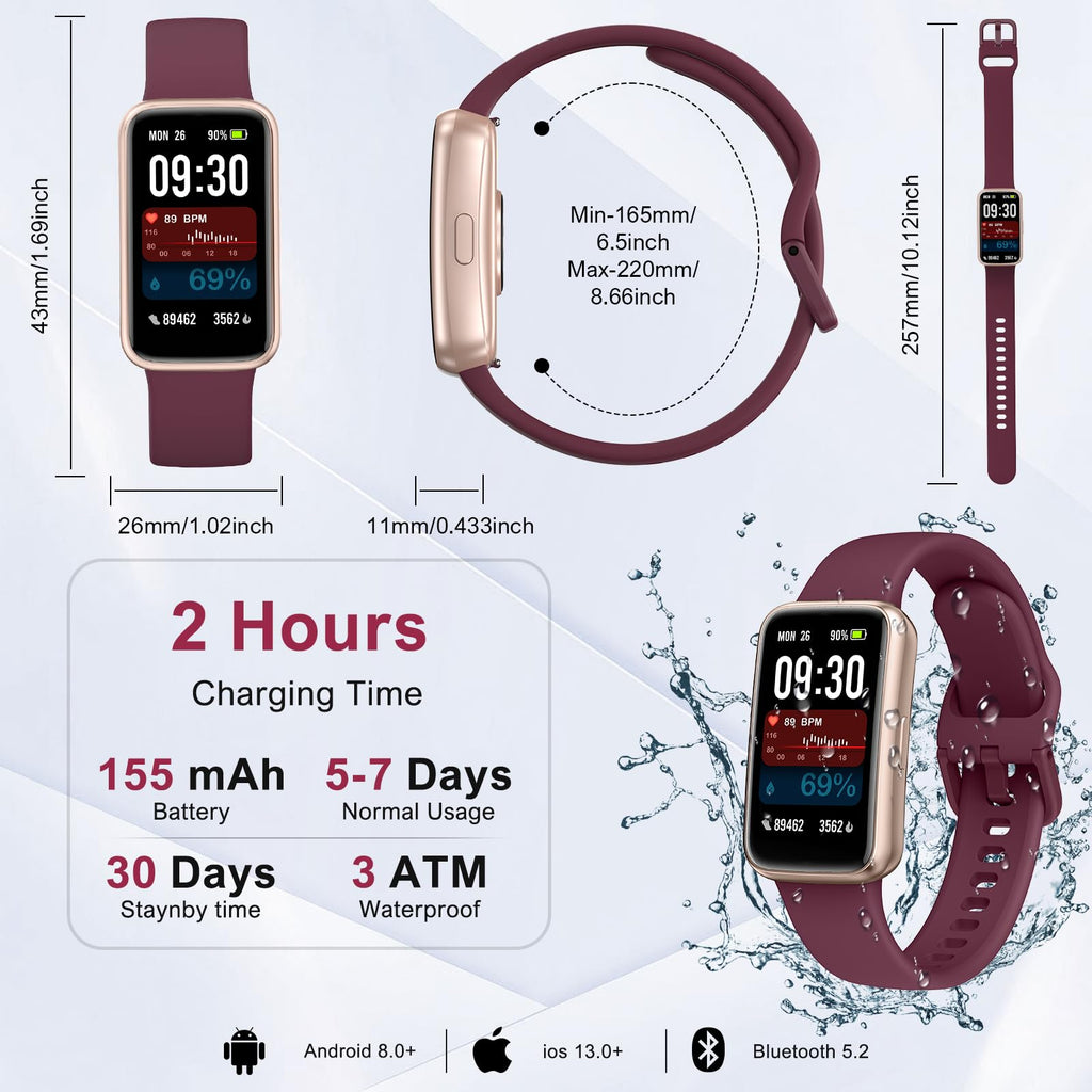 Fitness Tracker,Smart Watch with 24/7 Heart Rate Blood Oxygen Sleep Monitor,1.47" HD Touchsreen with Step & Calorie Counter 100+ Sport Modes Health Activity Trackers for Men and Women (Pink)