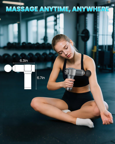 Deep Tissue Massage Gun, Portable Percussion Electric Muscle Massager for Pain Relief, Handheld Massagers with 30 Speeds & 6 Attachments for Back and Neck, Gifts for Men Women